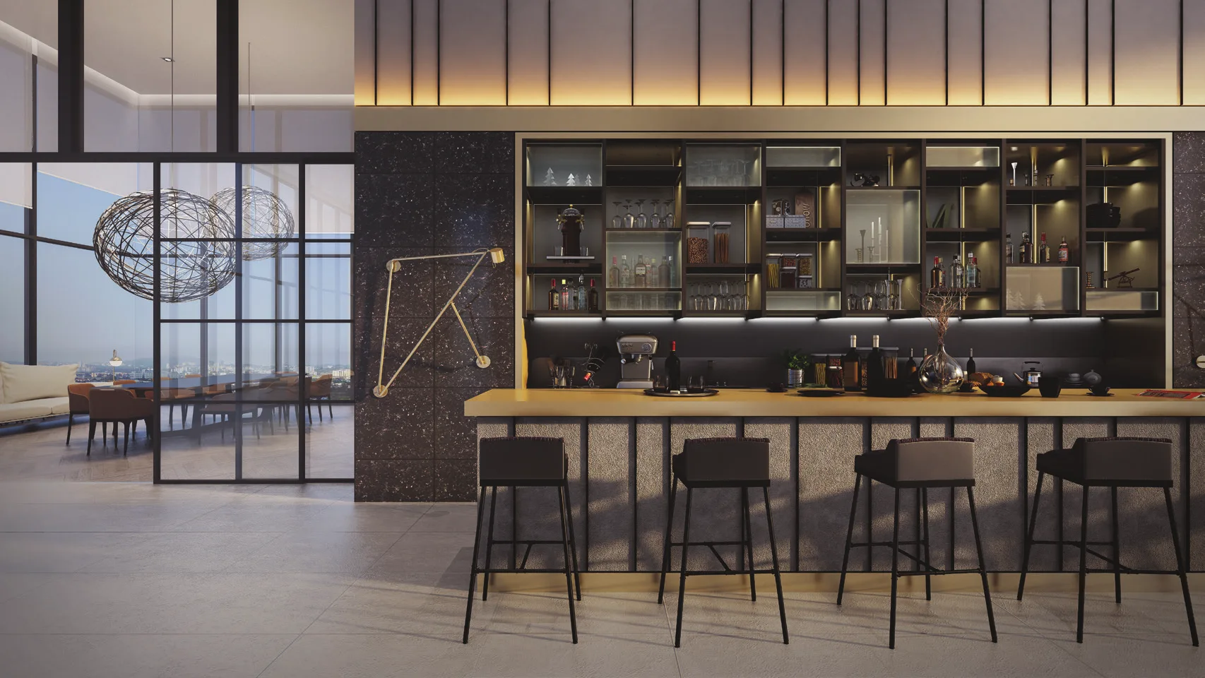 AKASA gourmet kitchen on the facilities deck, artist's impression