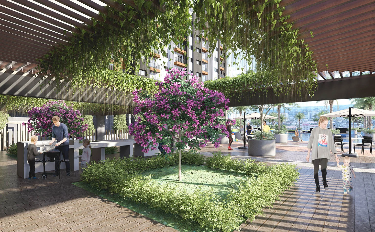 Alamanda Heights BBQ pit and garden deck, artist's impression