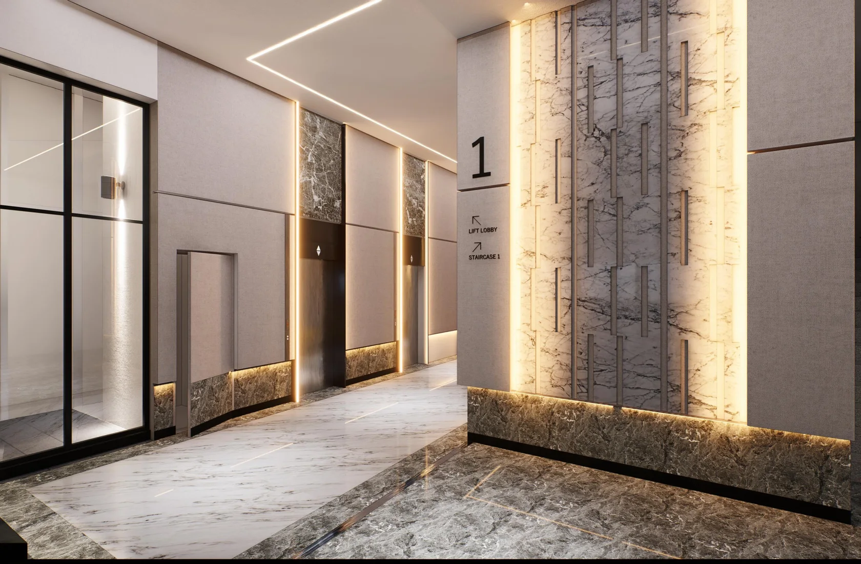 Alamanda Heights ground-floor lift lobby, artist's impression
