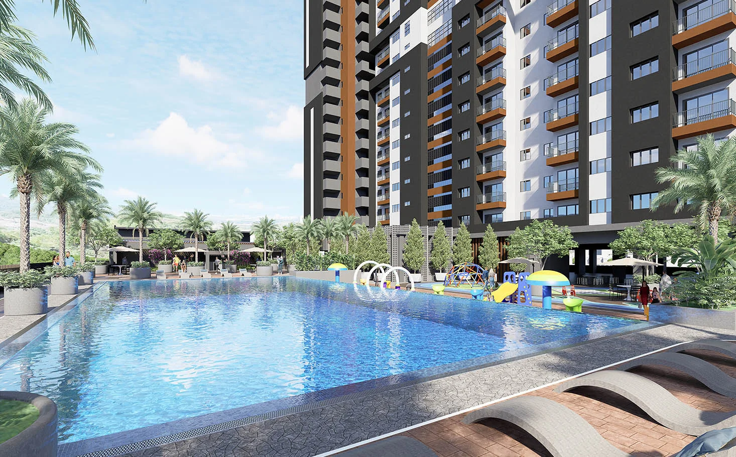Alamanda Heights Level 6 swimming pool with kids' water play, artist's impression