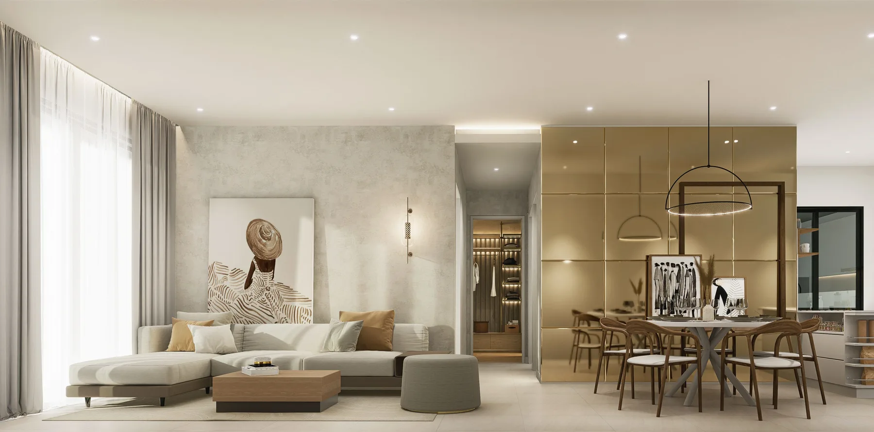 Amara Residences living and dining area, artist's impression