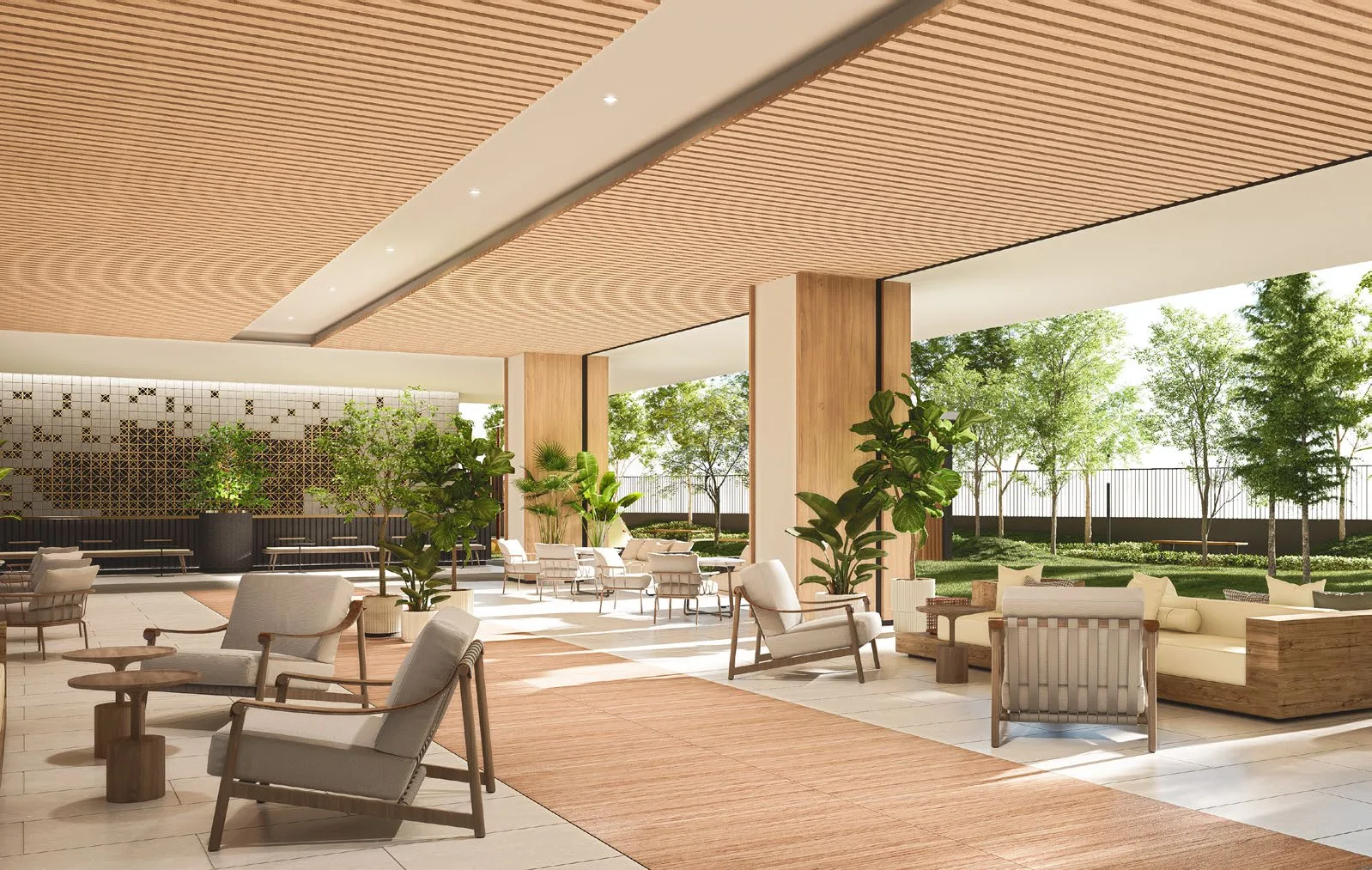 Amara Residences garden level lounge, artist's impression