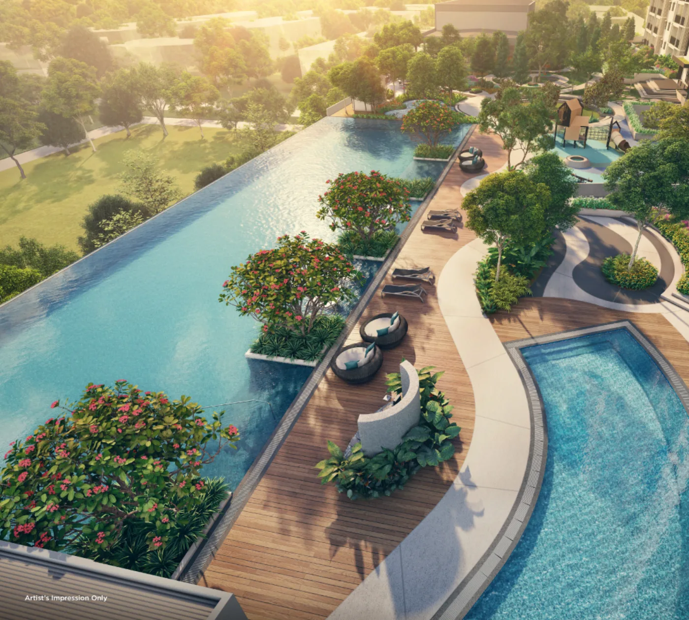 ANYA at Shorea Park pool deck, artist's impression