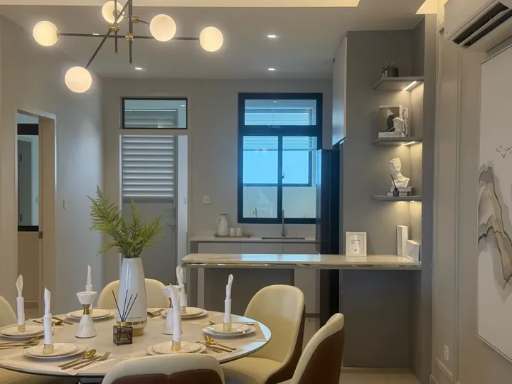 Dining area and kitchen in the Astera @ Impian Hills show unit