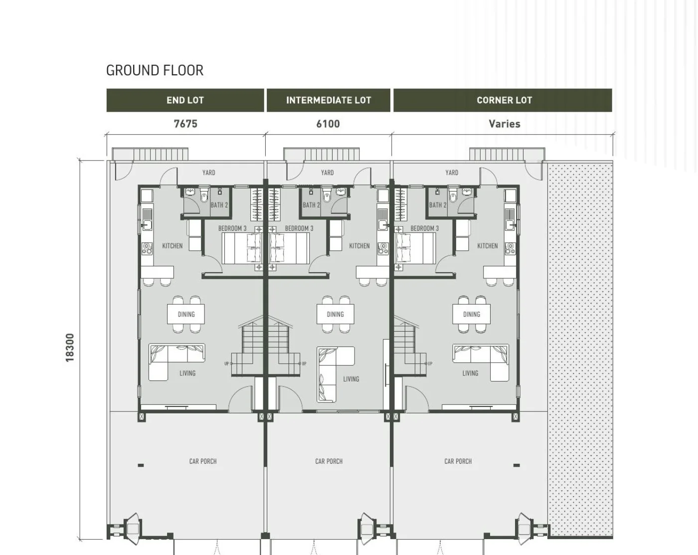 Botanica Hills Type A ground floor plan — 1,660 sq ft