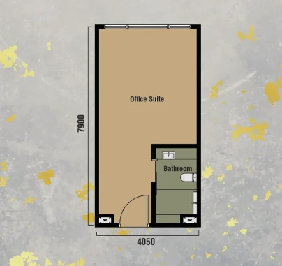 Branniganz Suitez Type C studio floor plan — 344 sq ft