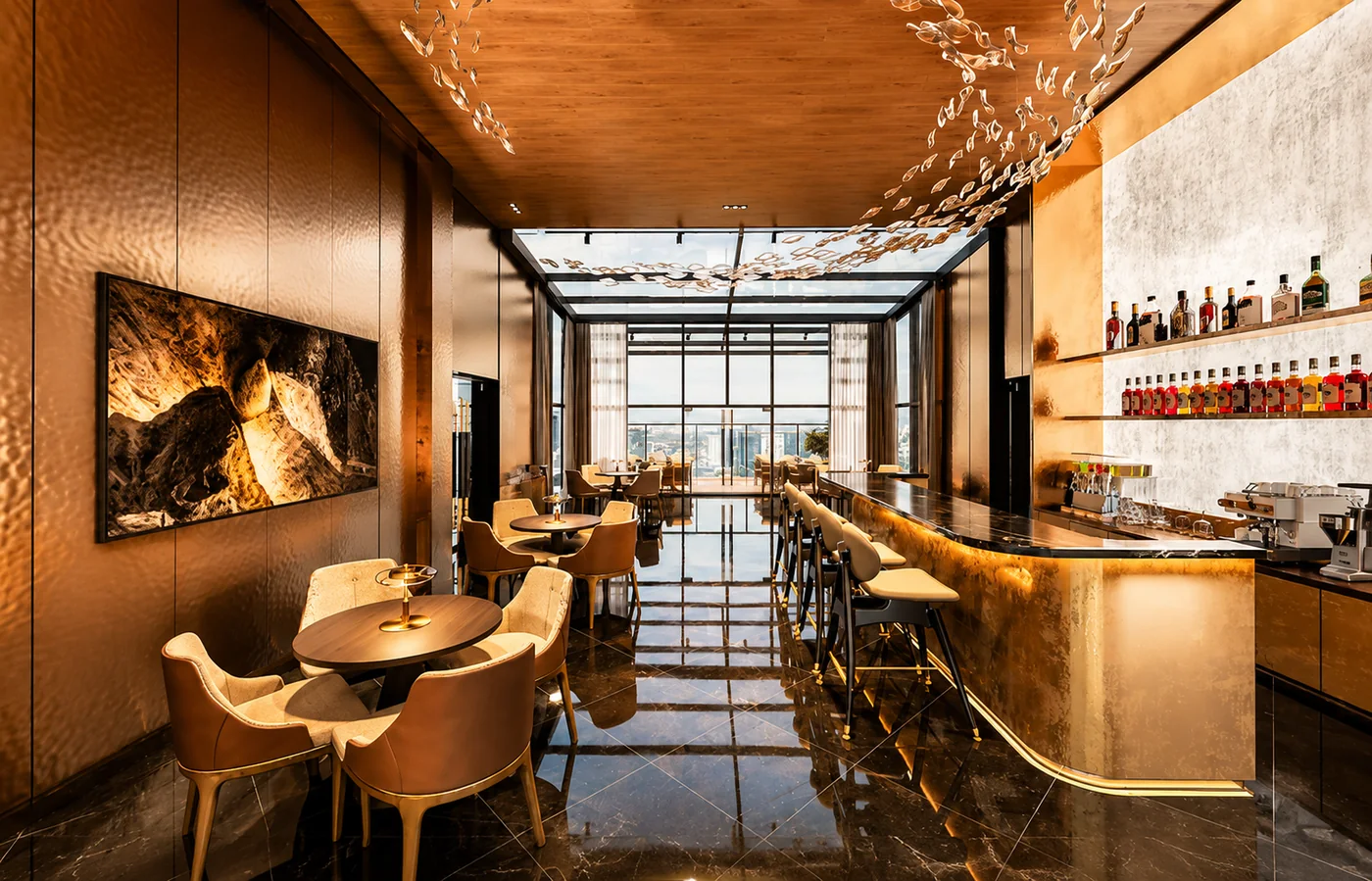 Cappella Embassy rooftop Sky Bar interior