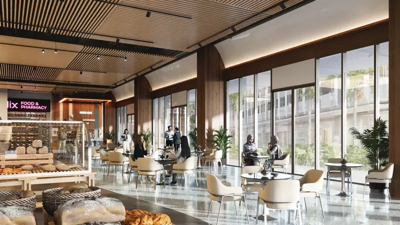 Clarissa Beachwalk Shoppes ground-floor café and retail space, artist's impression