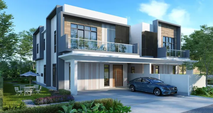 Phase 3 Type C semi-detached home facade at Danga Sutera, artist's impression