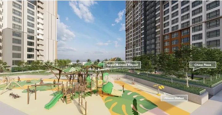 Artist's impression of the forest-themed playground on the Level 4 deck at Daya 1 Residences