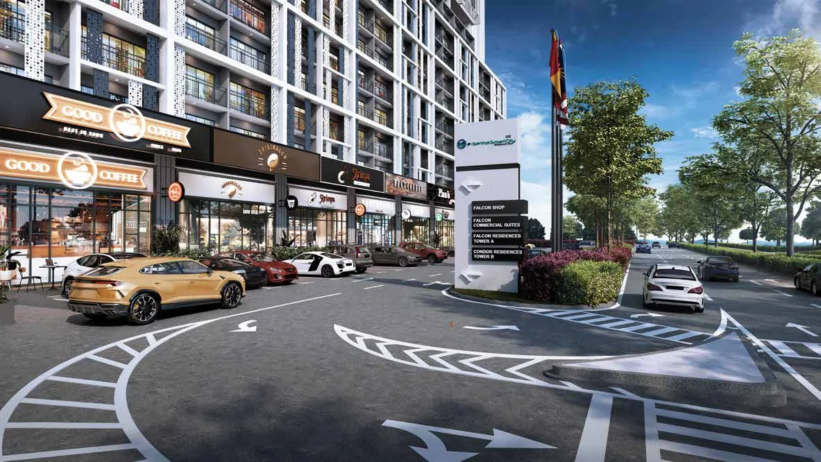 e.Sentral SmartCity ground-floor retail street, artist's impression