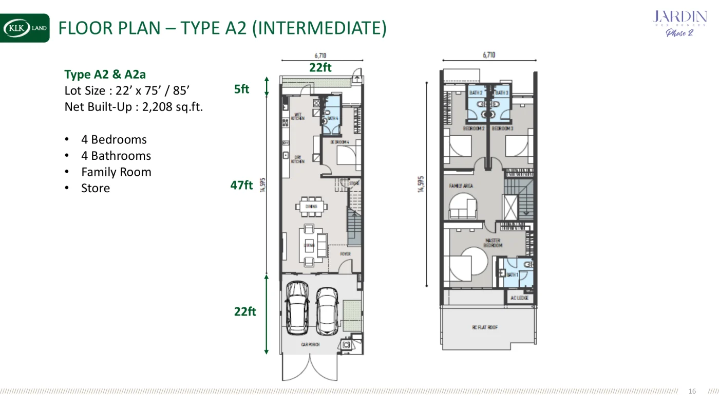 Jardin Residences 2 Type A2 intermediate floor plan — 2,208 sq ft