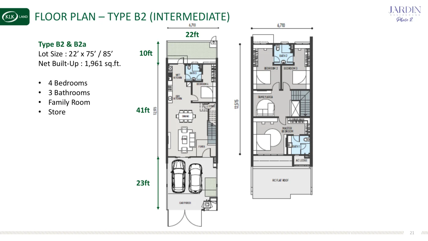 Jardin Residences 2 Type B2 intermediate floor plan — 1,961 sq ft