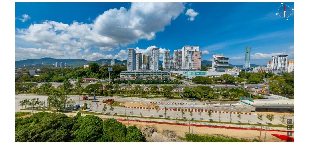 Aerial view from Keeperz Suites facing Bukit Dumbar