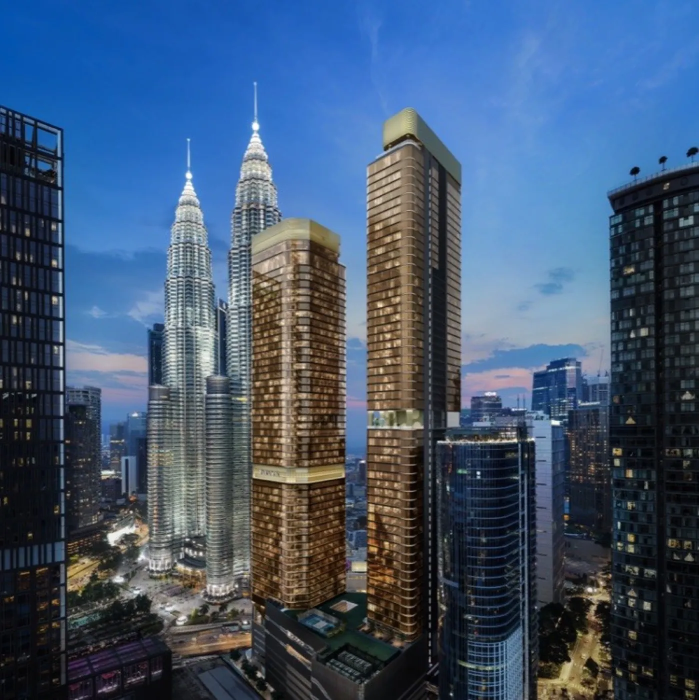 Kuala Lumpur city skyline with a mix of new and established residential towers
