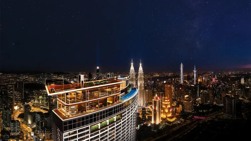 KL360 tower lit at night over the Kuala Lumpur skyline, artist's impression