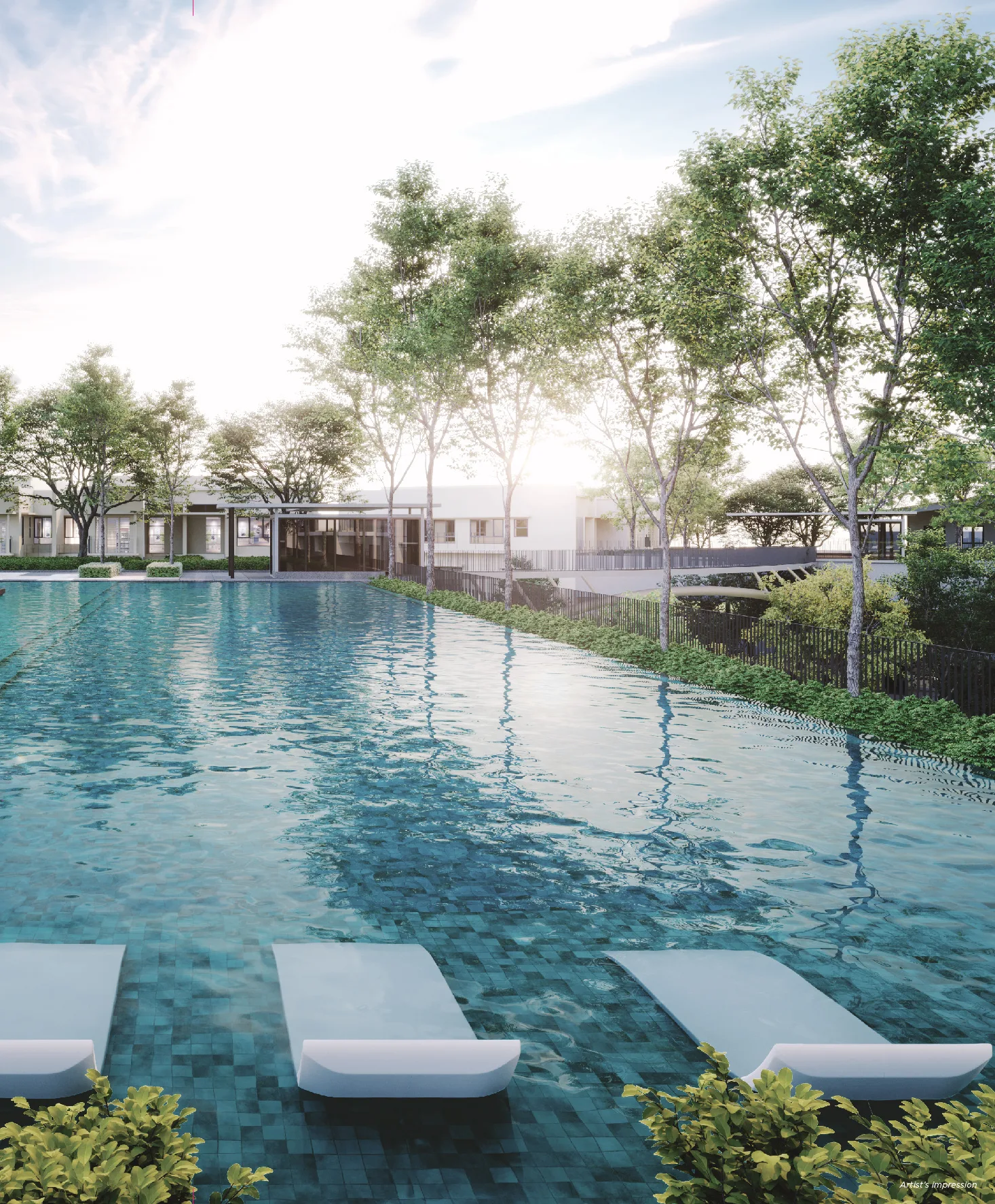 Linari podium swimming pool with sun-loungers, artist's impression