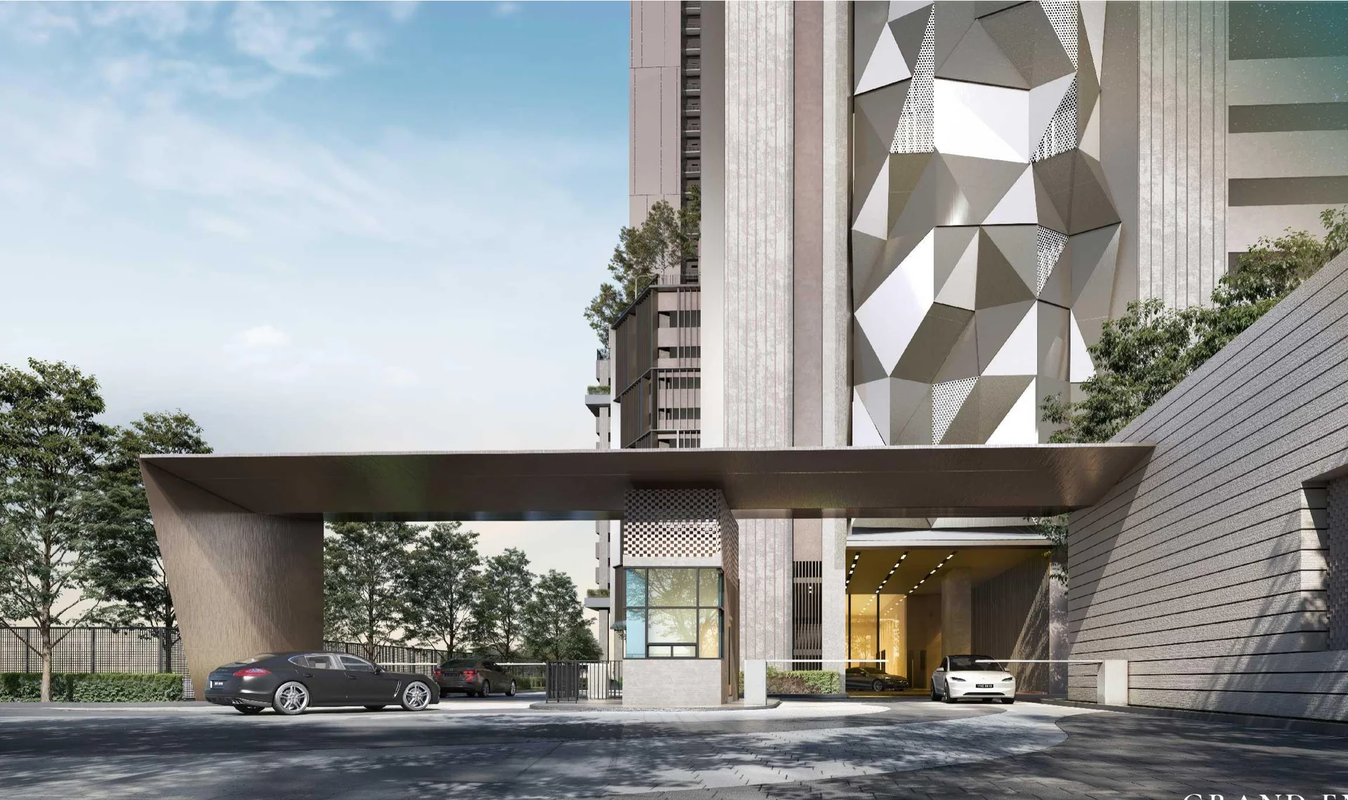 M Aspira Taman Desa entrance porte-cochere, artist's impression