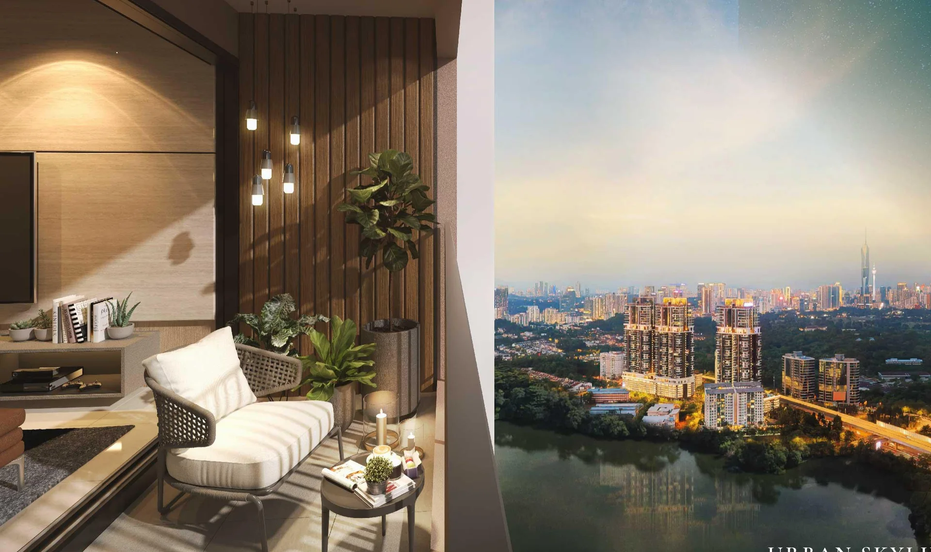 M Aspira Taman Desa balcony with Kuala Lumpur skyline view, artist's impression