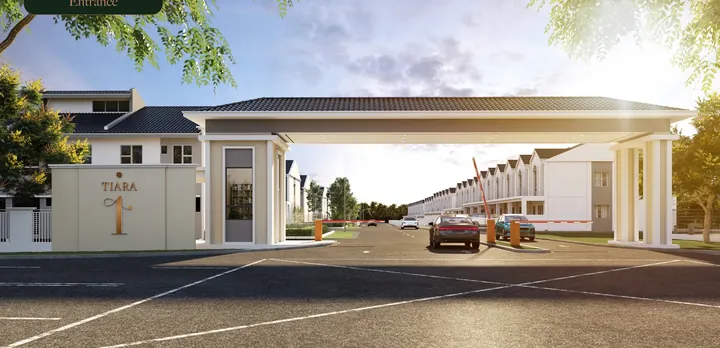 Gated and guarded entrance with guardhouse and barrier at M Tiara Skudai in Mutiara Rini, Johor, artist's impression