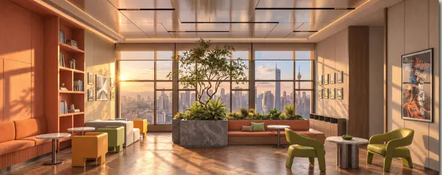 MABA Suitez Coworking Lounge on Level 6 overlooking the KL skyline, artist's impression