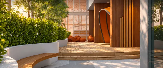 The Bench garden deck on the MABA Suitez Level 6 podium, artist's impression