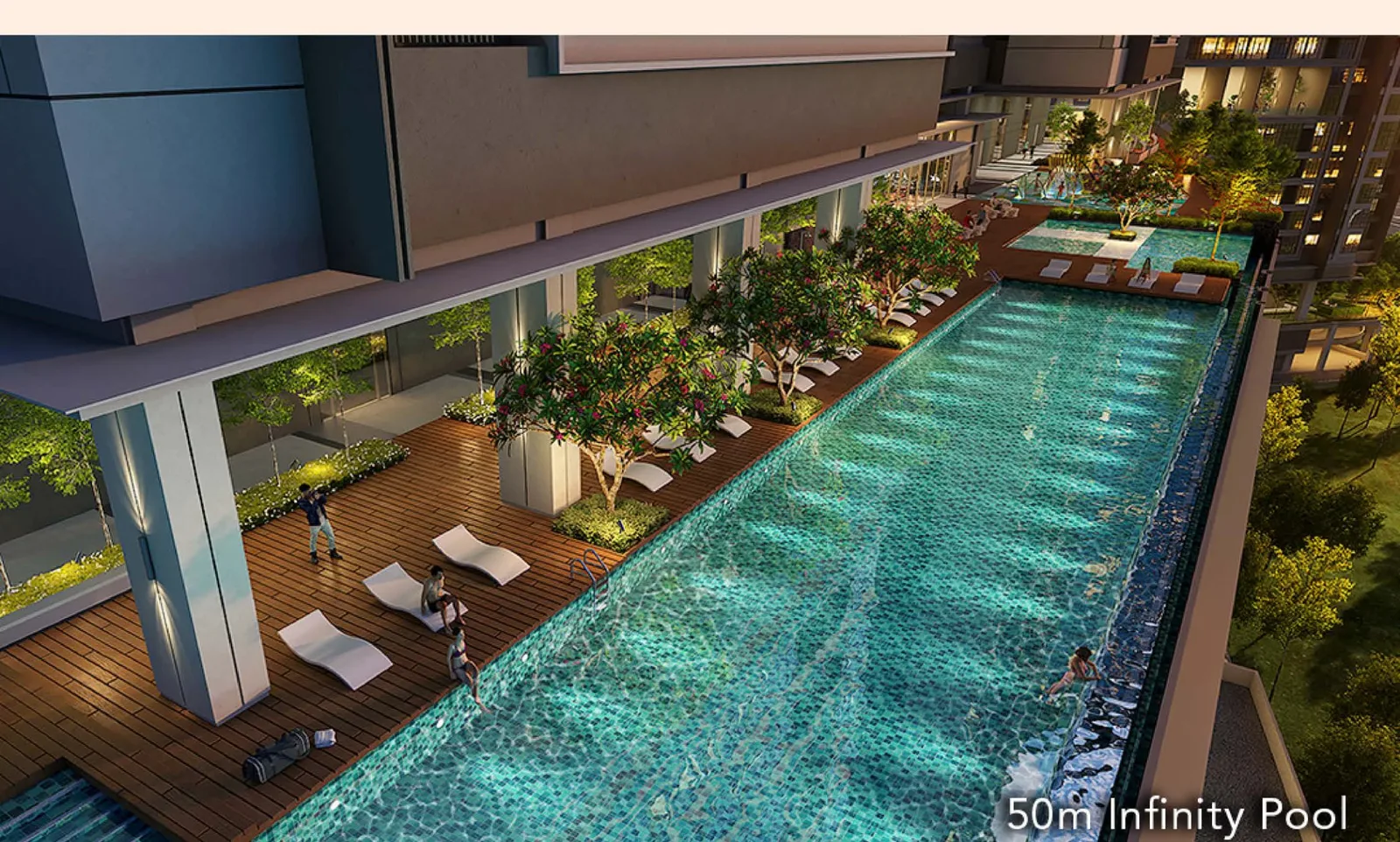 50-metre infinity pool at The Maple Residences facing Bukit Jalil