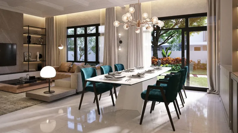 Park Homes dining area opening onto the garden, artist's impression