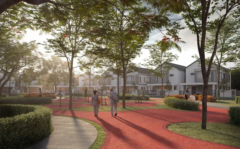 Jogging track winding through the Myra Saujana park, artist's impression