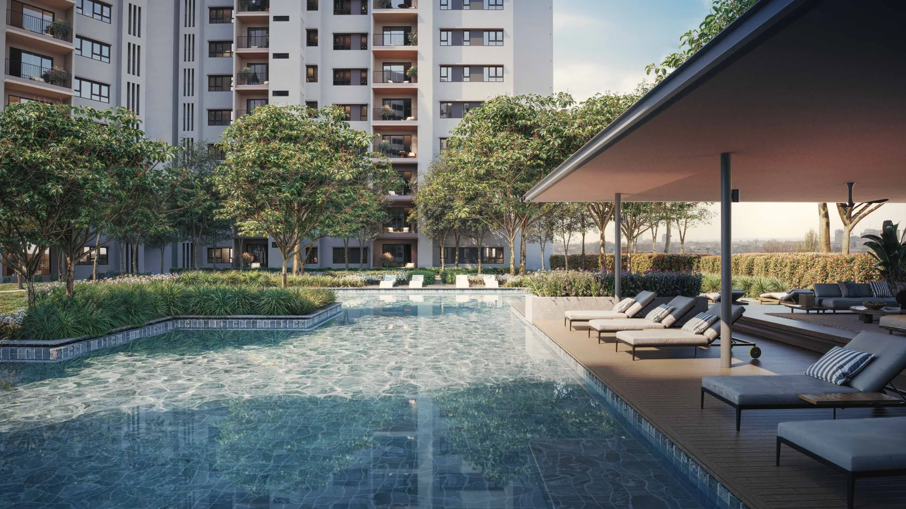Myra Senja pool and pavilion on the facilities deck, artist's impression