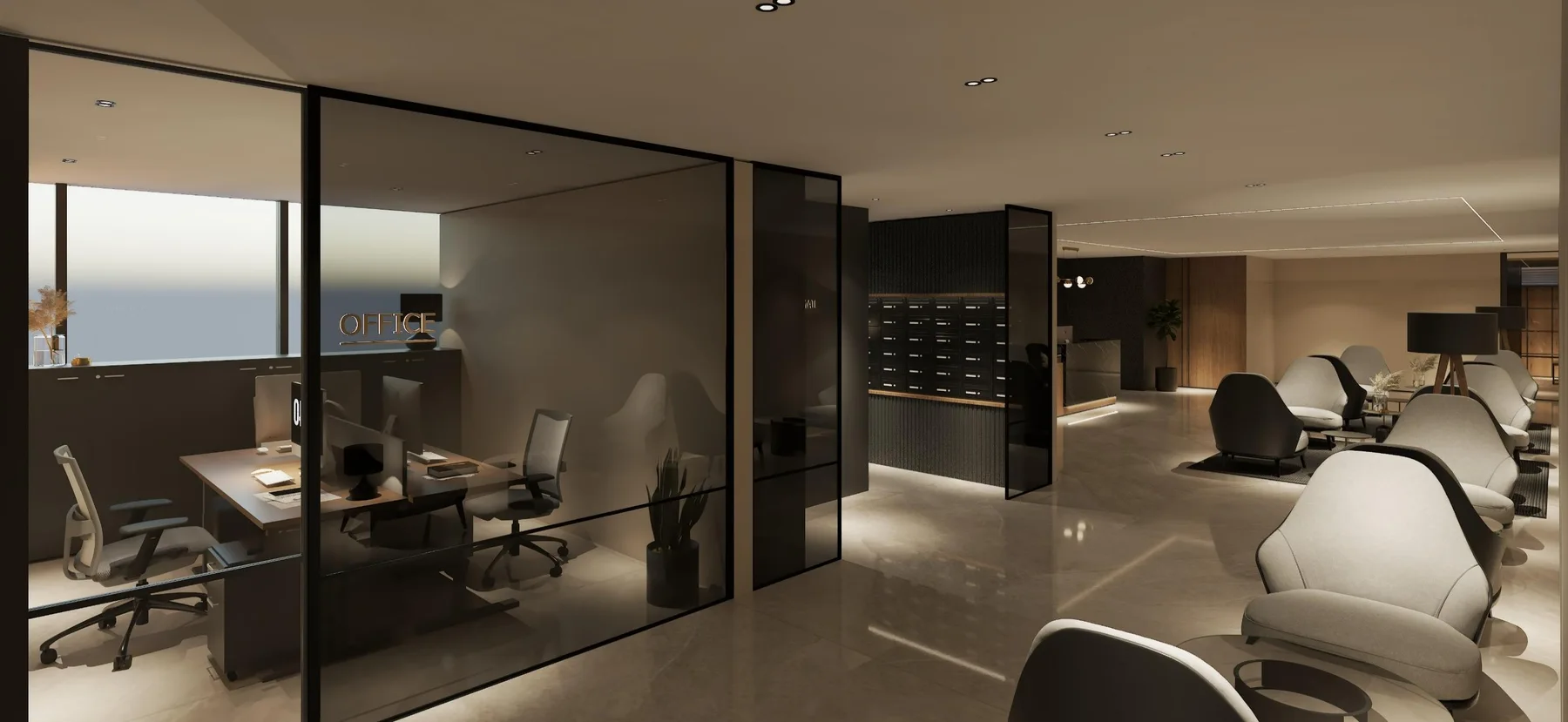 Platinum Premium Suites co-working lounge, artist's impression