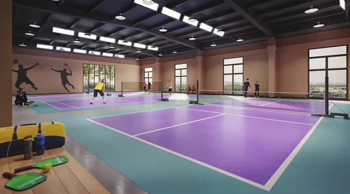 Artist's impression of the badminton and pickleball court at Ponderosa Regency