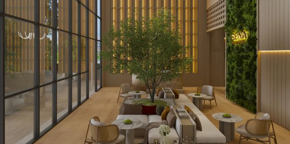 Sena Residences double-height lounge, artist's impression