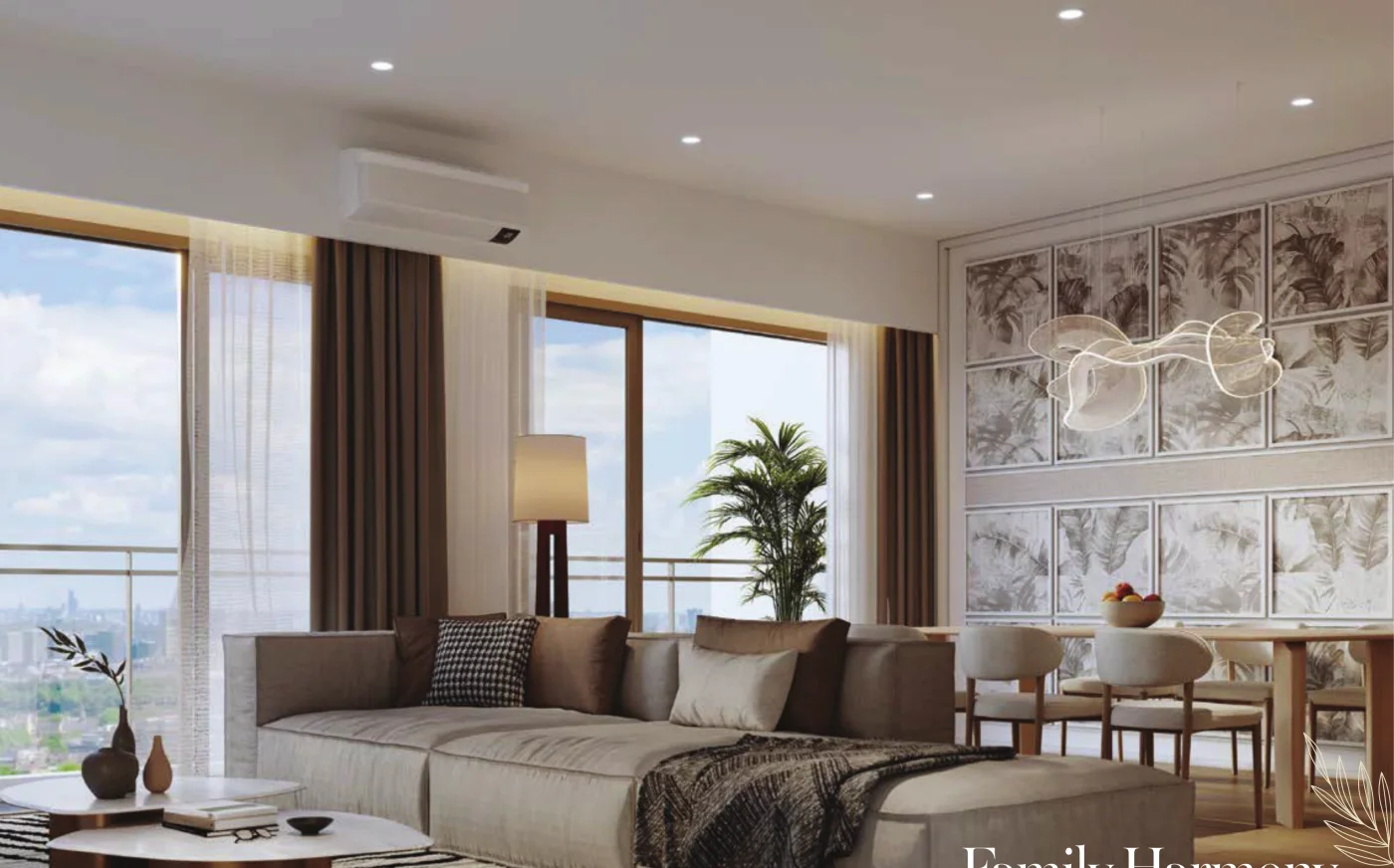 Senna Heights show-unit living and dining area, artist's impression