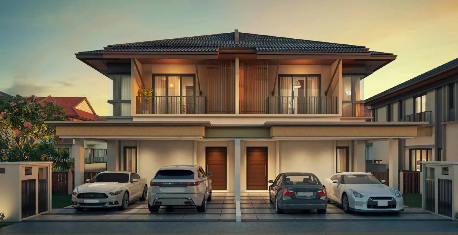 Jimbaran @ Gaia Gardens 2-storey Semi-D Home facade with car porch, Setia Eco Templer, Rawang