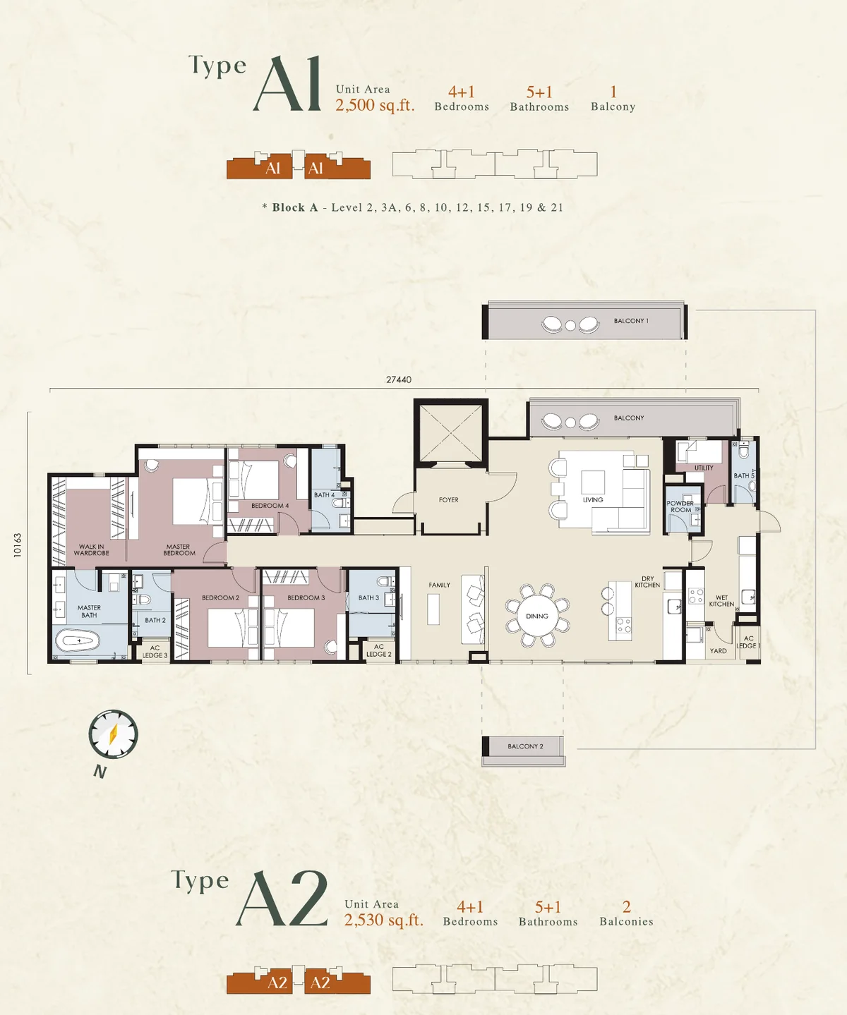 Stellar Damansara Type A1 and A2 floor plans