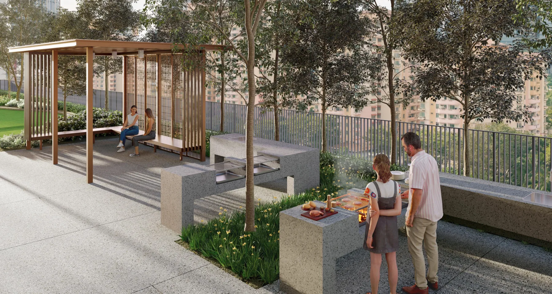 Stellaris barbecue terrace with pavilions, artist's impression