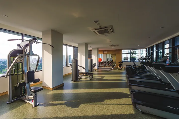 Level 34 gym at Suasana Iskandar with city views