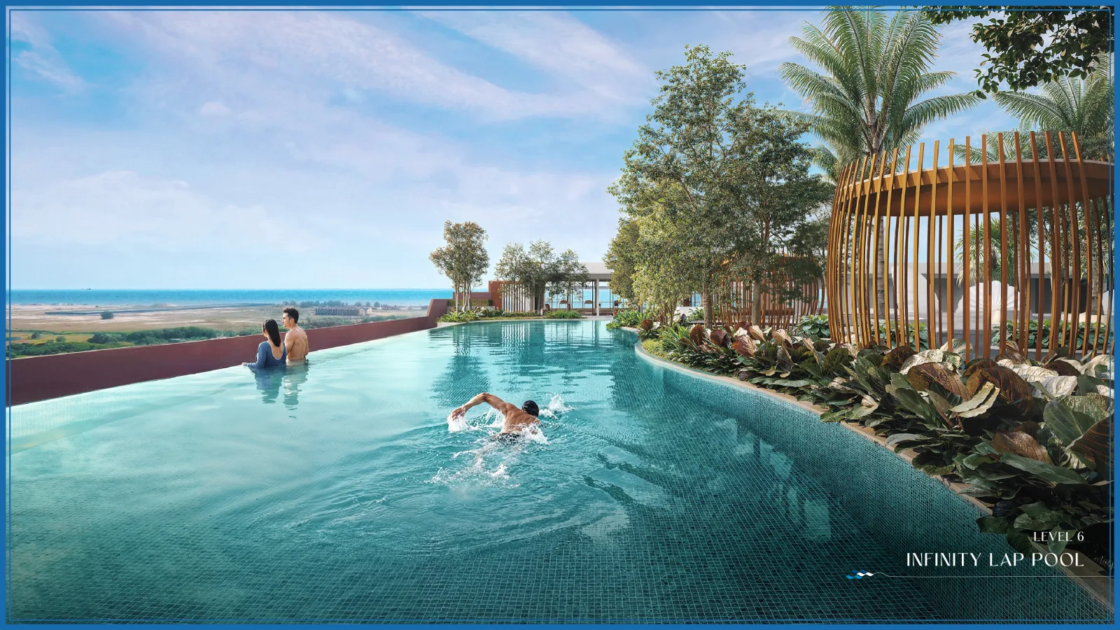 Tagbay Suites Melaka infinity lap pool with sea view
