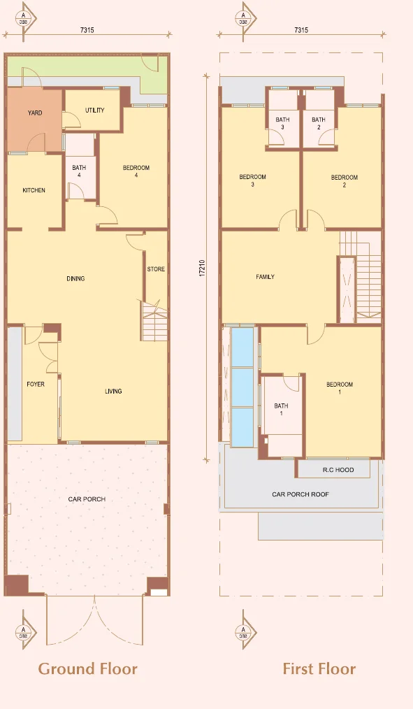 Tilia Residence Type B floor plan — 2,707 to 3,131 sq ft, 4+1 bedrooms