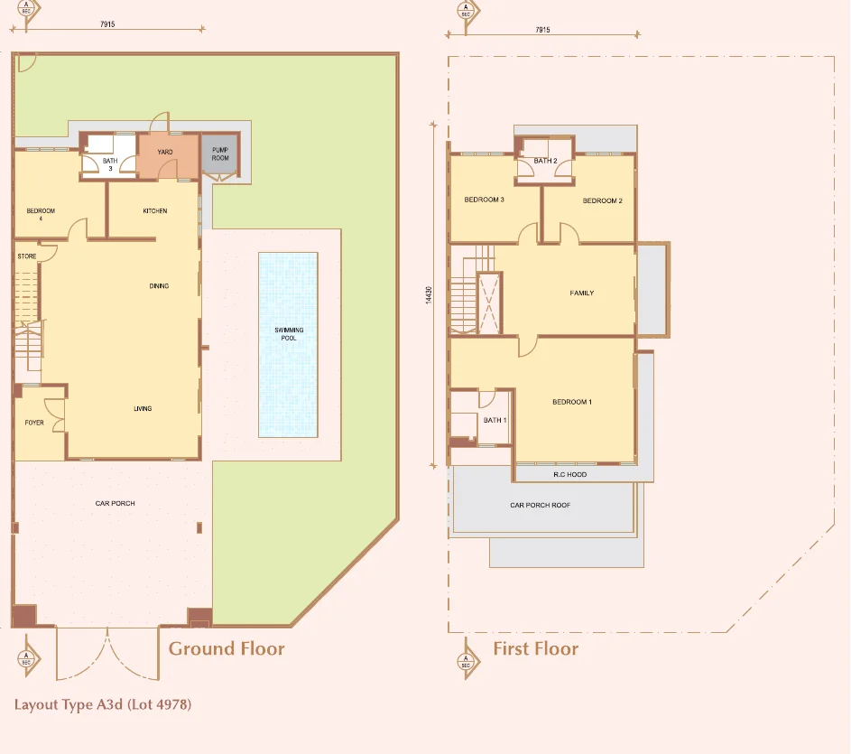 Tilia Residence exclusive corner floor plan — 2,806 to 3,131 sq ft, 4 bedrooms