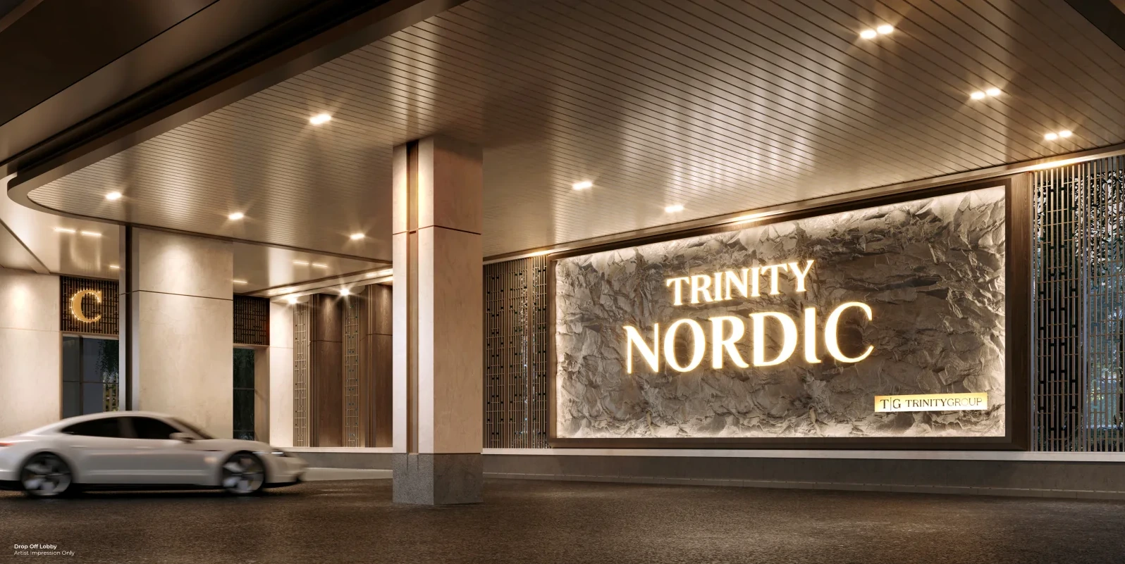 Trinity Nordic Residences drop-off lobby, artist's impression